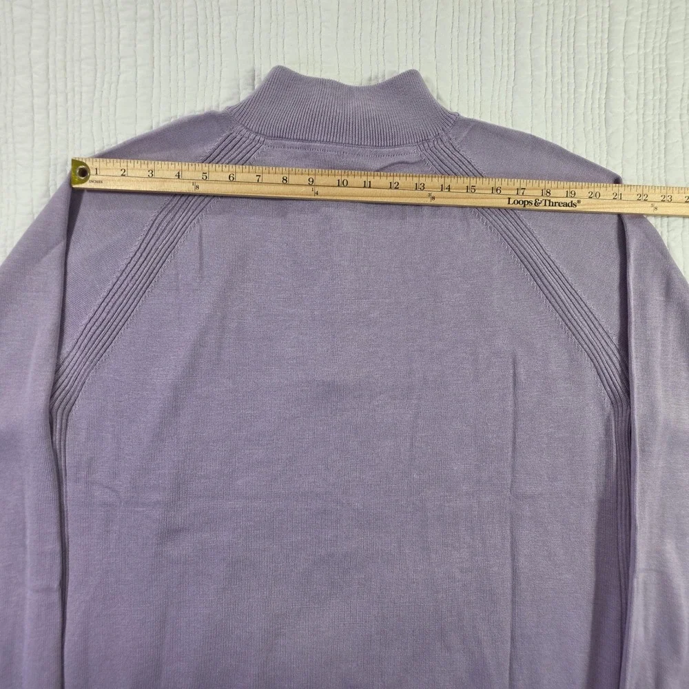 FootJoy NWT XL DriRelease Wool Half Zip Sweater Heather Lavender Golf Pullover